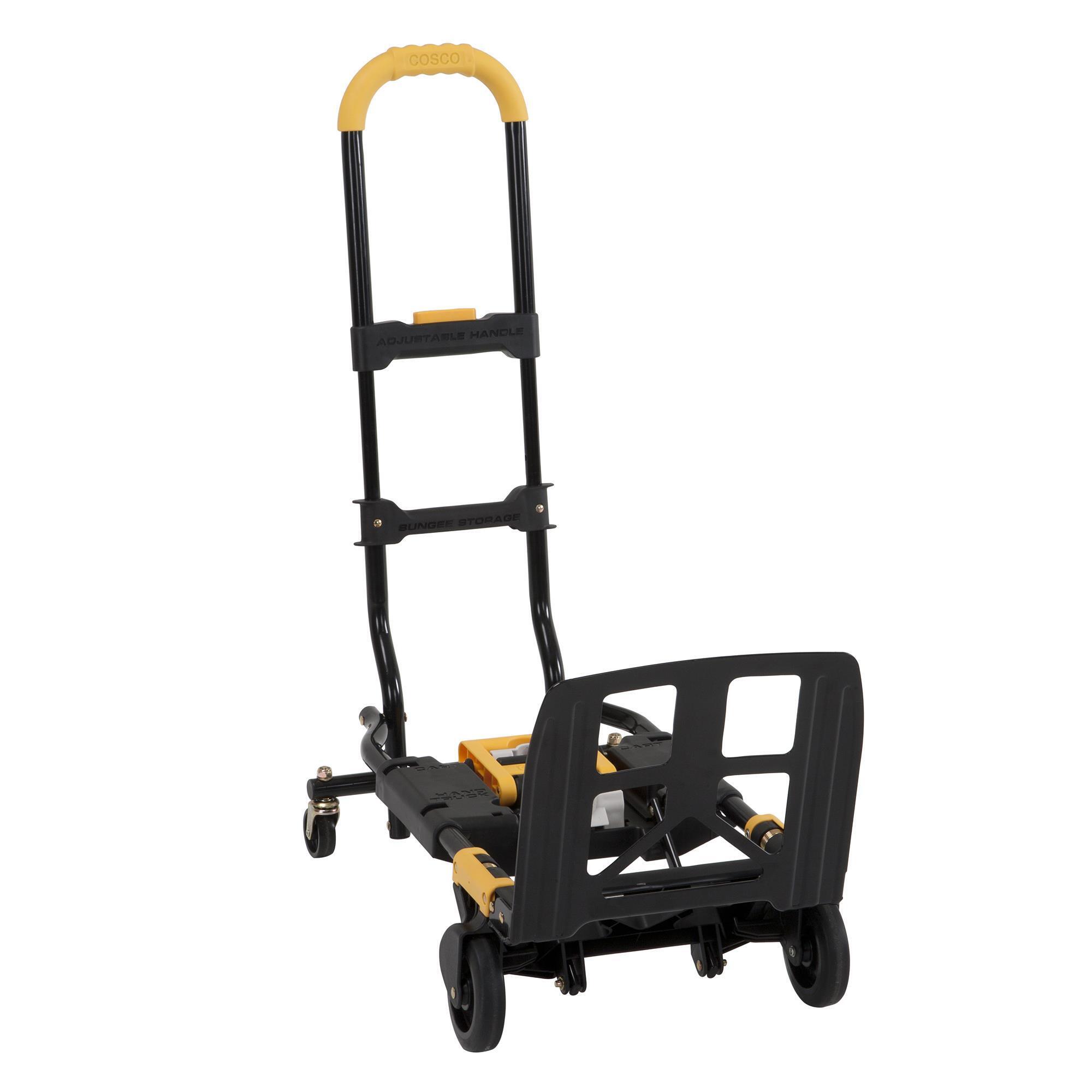 Cosco Folding 2in.-1 Hand Truck with Extendable Handle, Load Capacity 300 lb, Height 15.43 in, Material Type Steel, Model# 12225YGB1E
